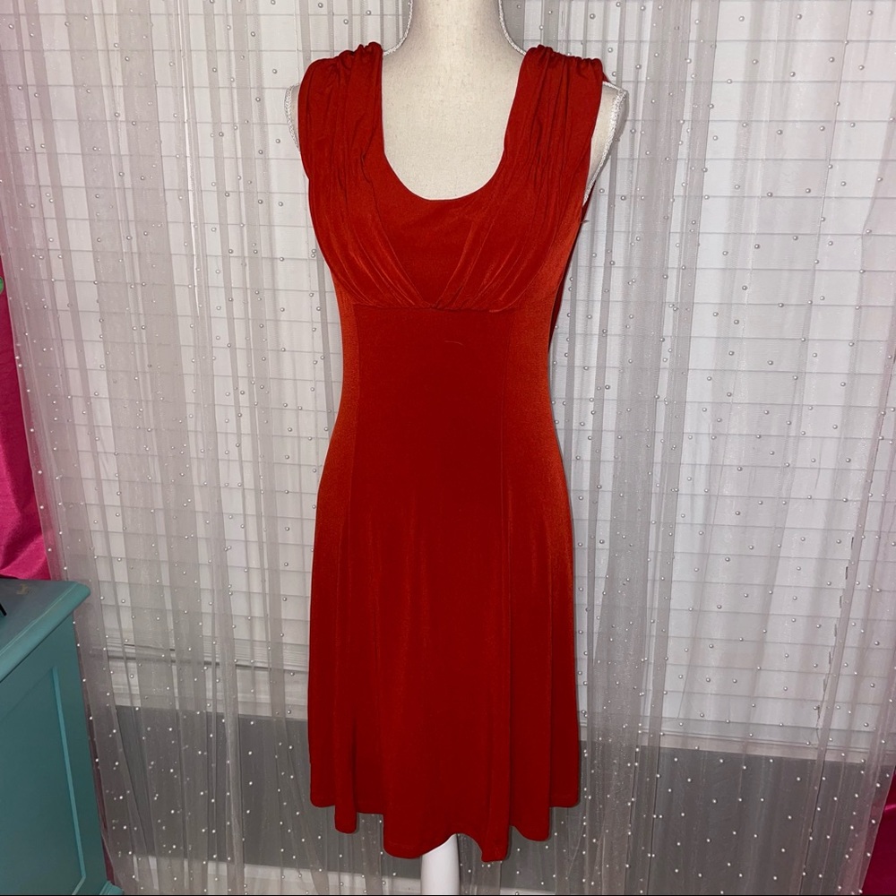 Calvin Klein Red Low Back with Drape Dress